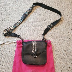 Sakroots Artists Circle Black Leather Crossbody